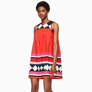 EUC Kate Spade Geo Border Babydoll Dress